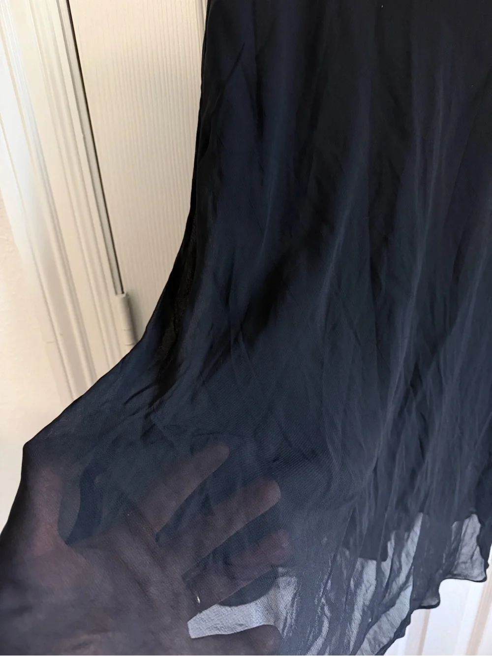 Vintage Odessa 90s Black Silk Slip Dress Minimalist Mob Wife Y2K  SZ 6